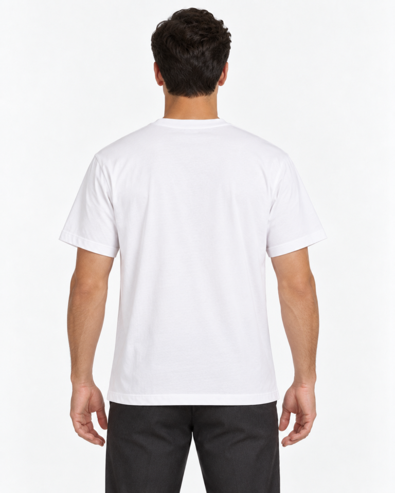 Ανδρικό λευκό T-shirt, πίσω όψη